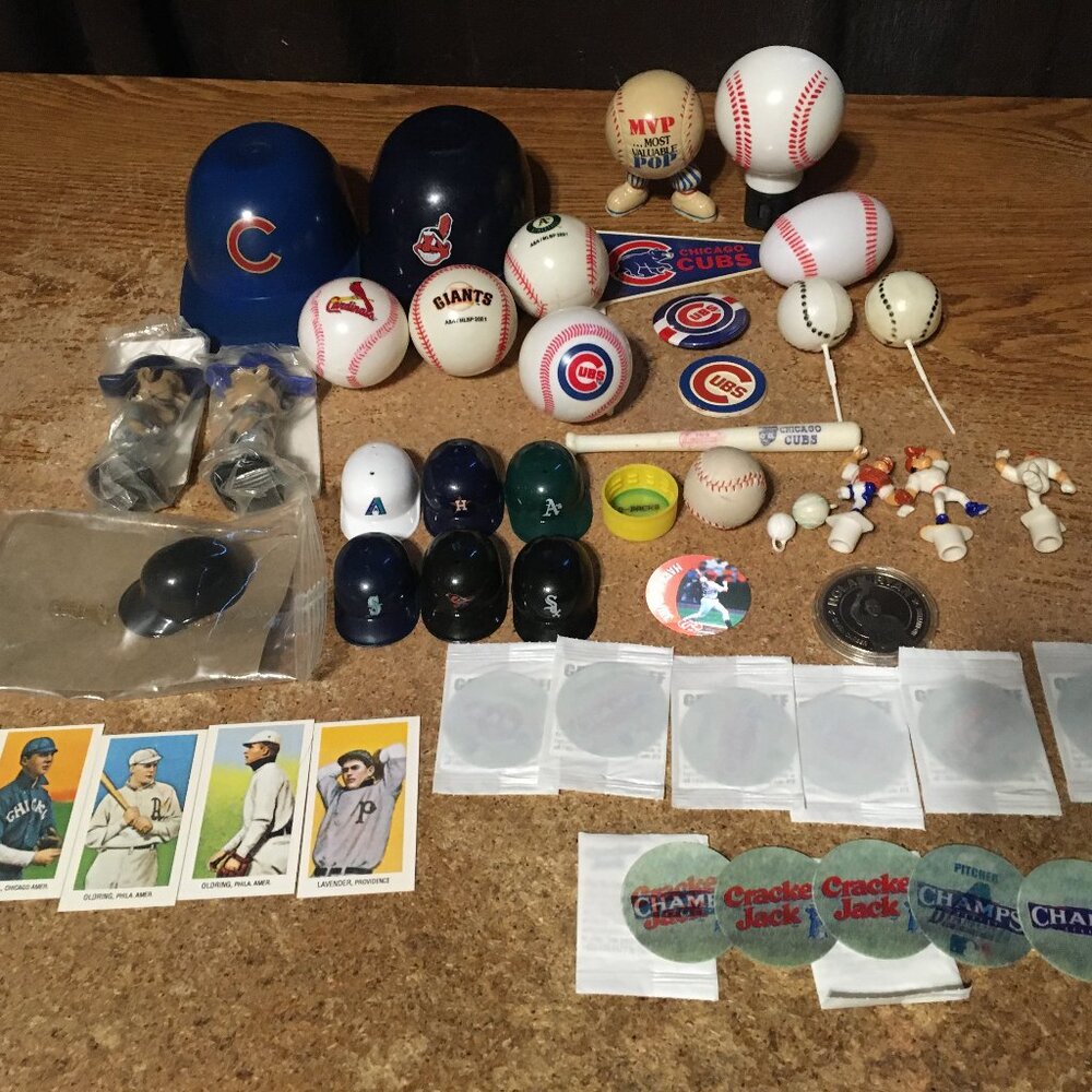 BASEBALL LOT MINI HELMETS BOBBLEHEAD ICHIRO A ROD BALL NIGHT LIGHT CRACKER JACK